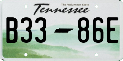 TN license plate B3386E