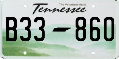 TN license plate B3386O