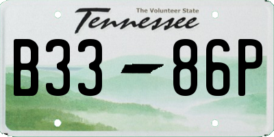 TN license plate B3386P