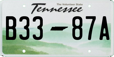 TN license plate B3387A