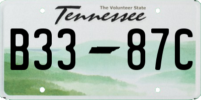 TN license plate B3387C