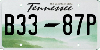 TN license plate B3387P