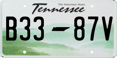 TN license plate B3387V