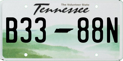 TN license plate B3388N