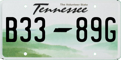 TN license plate B3389G