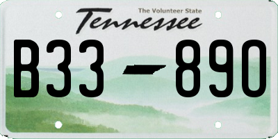 TN license plate B3389O
