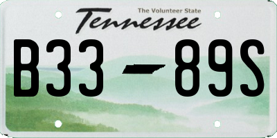 TN license plate B3389S