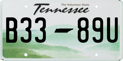 TN license plate B3389U