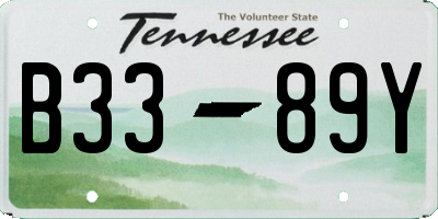 TN license plate B3389Y