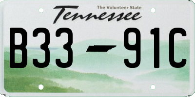 TN license plate B3391C