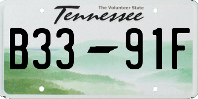 TN license plate B3391F