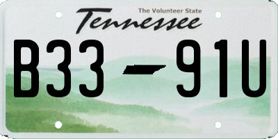 TN license plate B3391U