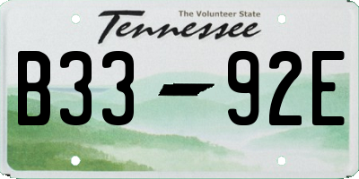 TN license plate B3392E
