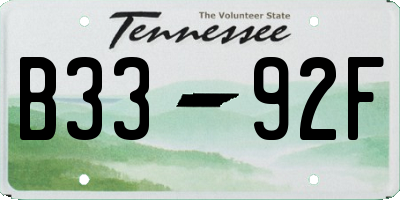 TN license plate B3392F