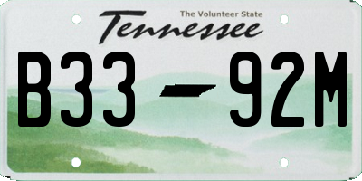 TN license plate B3392M