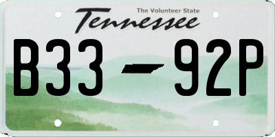 TN license plate B3392P