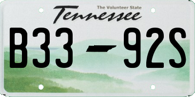 TN license plate B3392S