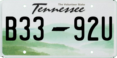 TN license plate B3392U