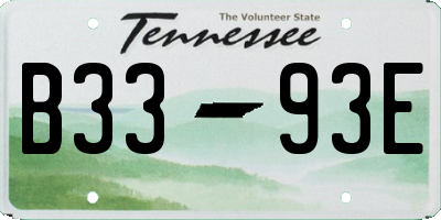 TN license plate B3393E