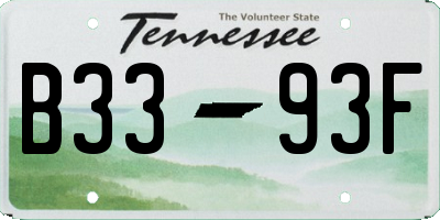 TN license plate B3393F