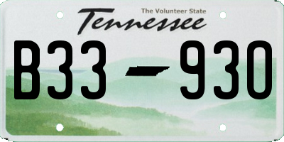 TN license plate B3393O
