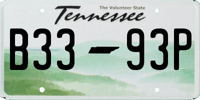 TN license plate B3393P