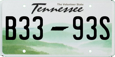 TN license plate B3393S
