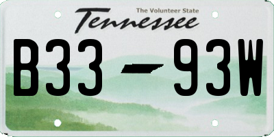 TN license plate B3393W
