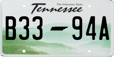 TN license plate B3394A
