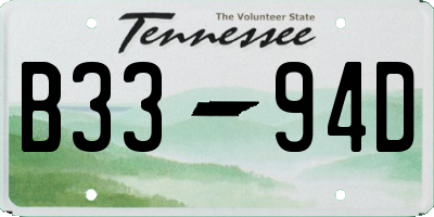 TN license plate B3394D