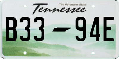 TN license plate B3394E