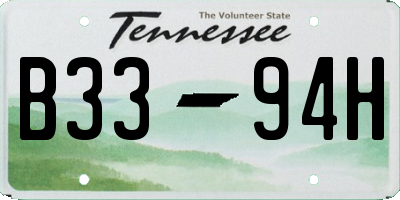 TN license plate B3394H