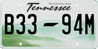 TN license plate B3394M
