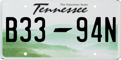 TN license plate B3394N