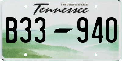 TN license plate B3394O