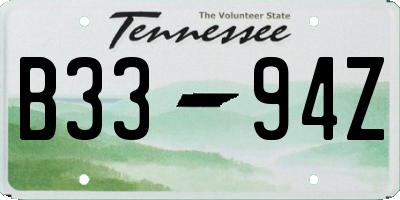 TN license plate B3394Z