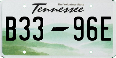 TN license plate B3396E