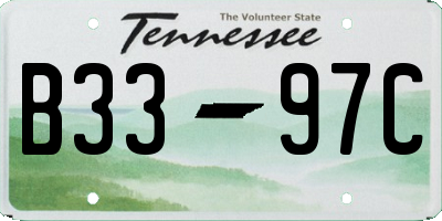 TN license plate B3397C