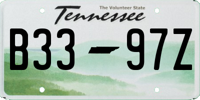 TN license plate B3397Z