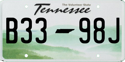 TN license plate B3398J