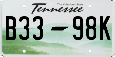 TN license plate B3398K
