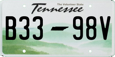 TN license plate B3398V