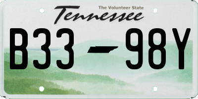 TN license plate B3398Y