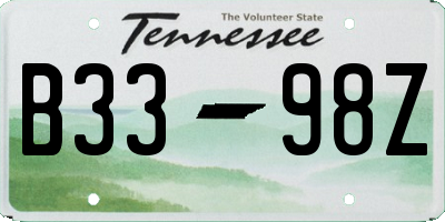 TN license plate B3398Z