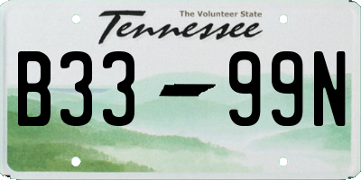 TN license plate B3399N
