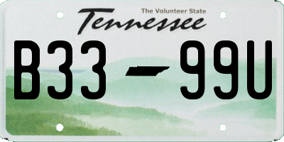 TN license plate B3399U