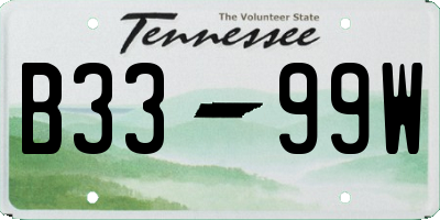 TN license plate B3399W