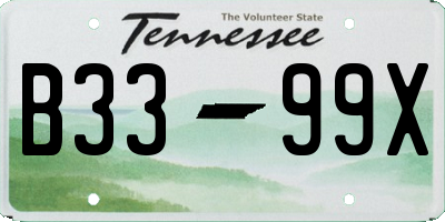 TN license plate B3399X
