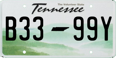 TN license plate B3399Y