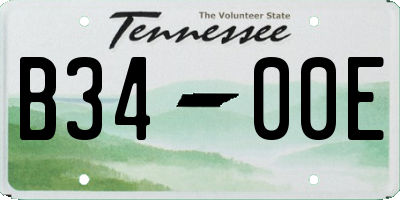 TN license plate B3400E
